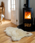 Load image into Gallery viewer, Cream Sheepskin Rug with Natural Brown Spots – Genuine Sheepskin