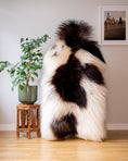 Load image into Gallery viewer, Genuine XXL Icelandic Sheepskin Rug – Real Natural Wool - Dark brown and Cream - 150cm x 90cm - 941