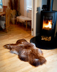 Load image into Gallery viewer, Genuine XXL Icelandic Sheepskin Rug – Real Natural Wool - Cream and Brown - 140cm x 70cm - 955