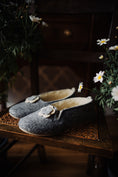 Load image into Gallery viewer, White Flower Felt Slippers with Wool