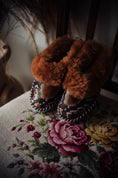 Load image into Gallery viewer, Brown Sheepskin Slip-On Slippers with Leather Sole