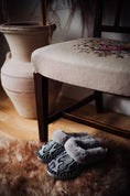 Load image into Gallery viewer, Silver Sheepskin Slip-On Slippers with Leather Sole