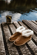 Load image into Gallery viewer, house footwear, women's slippers , women's leather boots, woollen lining, sheepskin slippers for her, gift ideas, warm slippers,