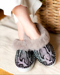 Load image into Gallery viewer, Silver Sheepskin Slip-On Slippers with Leather Sole