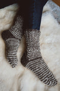 Load image into Gallery viewer, Knitted socks with pattern for her. Great winter or Christmas gift for Women. Very warm and cosy wool socks