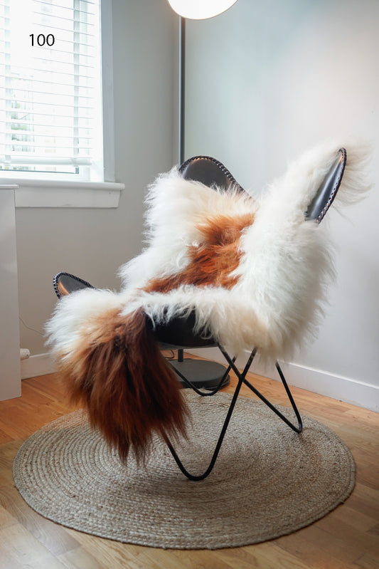 Icelandic Sheepskin Rug – Real Natural Long Wool – XXL – Ginger & Cream – 100
