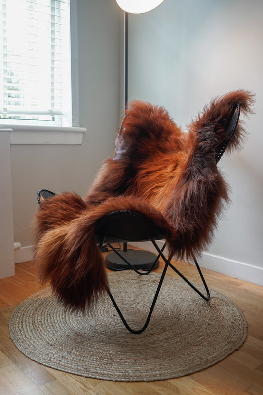 Genuine XXL Icelandic Sheepskin Rug – Real Natural Wool - Ginger - 140cm x 80cm - 102