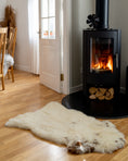 Load image into Gallery viewer, Cream Sheepskin Rug with Natural Brown Spots – Genuine Sheepskin
