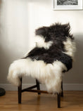 Load image into Gallery viewer, Icelandic sheepskin rug cream and black
