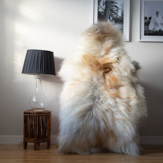 Icelandic sheepskin rug XL - cream, ginger,  424