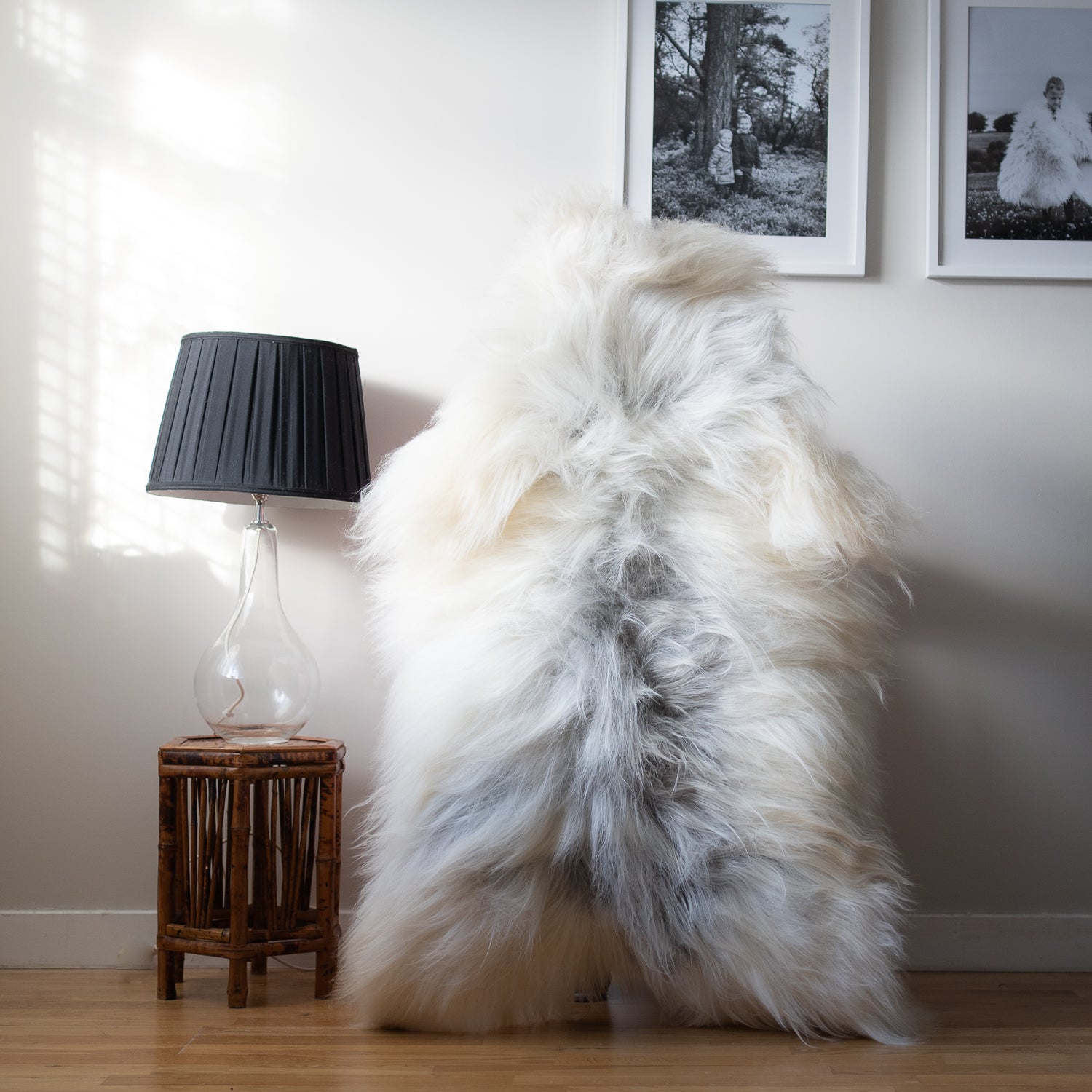 Icelandic sheepskin rug XL - cream, light grey,  426