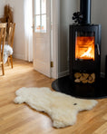 Load image into Gallery viewer, Cream Sheepskin Rug with Natural Brown Spots – Genuine Sheepskin
