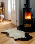 Load image into Gallery viewer, Cream Sheepskin Rug with Natural Brown Spots – Genuine Sheepskin
