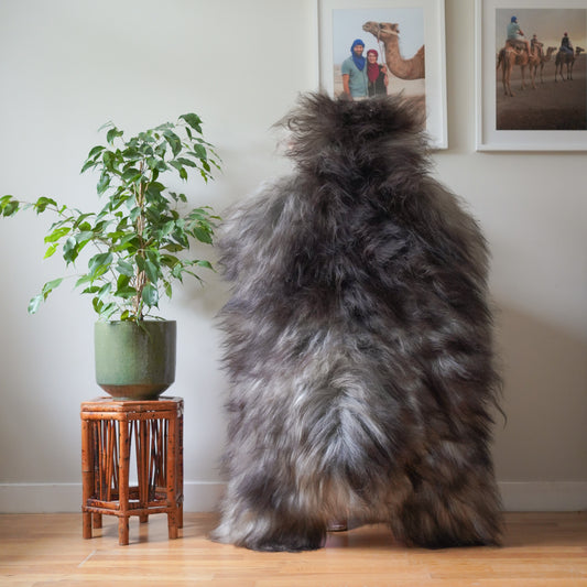 Icelandic sheepskin rug XXL - dark grey, , 735