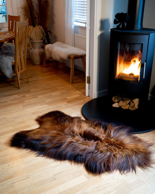 Genuine XXL Icelandic Sheepskin Rug – Real Natural Wool - Ginger and Brown - 130cm x 80cm - 953