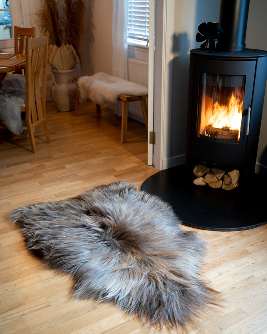 Genuine XXL Icelandic Sheepskin Rug – Real Natural Wool - Coffee - 140cm x 90cm - 949