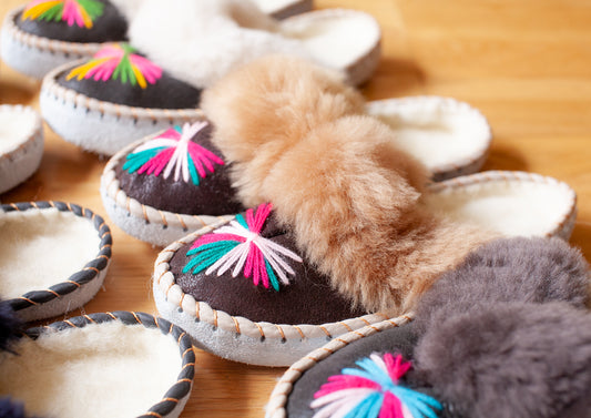 Sheepskin slippers Mule multicolour lucky dip