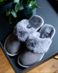 Load image into Gallery viewer, Premium Sheepskin Slippers – Luxury Warm Slippers grey colour
