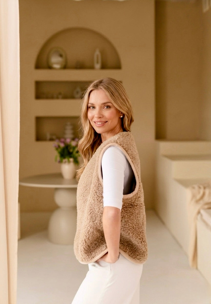 Women's Merino Wool Vest - Oat