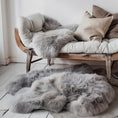 Load image into Gallery viewer, Silver Grey Sheepskin Rug, throw - Soft and Plush Home Decor
