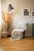 Load image into Gallery viewer, sheepskin rug, cream colour grey tipped, long
