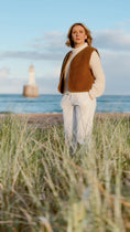 Load and play video in Gallery viewer, Freya Merino Wool Vest – Caramel
