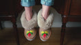Load and play video in Gallery viewer, sheepskin moccasins with fur, handmade in Poland, traditional polish slippers mede with leather offcuts, leather sole, women slippers, indoor shoes
