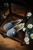 Load image into Gallery viewer, Felt woollen handmade slippers, grey felt, rubber sole, lightweight women slippers, Polish product
