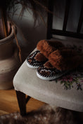 Load image into Gallery viewer, Brown Snake pattern Sheepskin Mules
