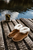 Load image into Gallery viewer, house footwear, women's slippers , women's leather boots, woollen lining, sheepskin slippers for her, gift ideas, warm slippers,
