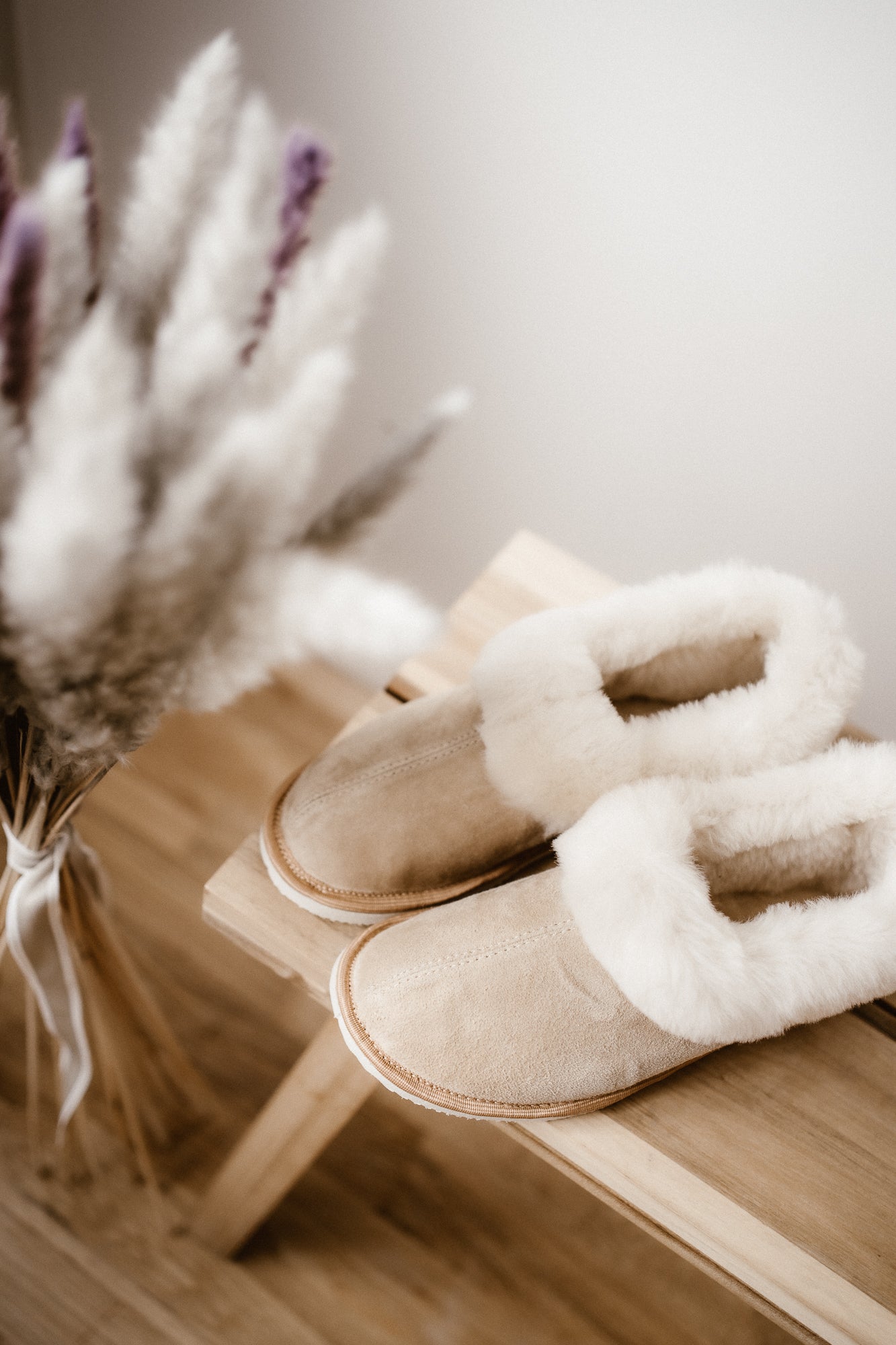 Pantoletten outlet • slipper • vintage • oatmeal • beige • chanelstyle • bohostyle • fake fur