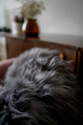 Load image into Gallery viewer, Very soft and warm and fluffy sheepskin rug in grey colour

