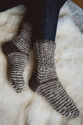 Load image into Gallery viewer, Knitted socks with pattern for her. Great winter or Christmas gift for Women. Very warm and cosy wool socks
