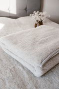 Load image into Gallery viewer, Woollen bed cover, duvet, merino wool blanket in grey colour
